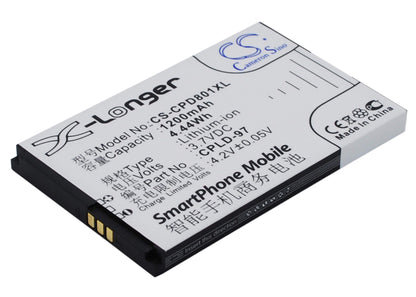 3.7V, 1200mAh, Li-ion Battery fits Coolpad, 8010, 4.44Wh