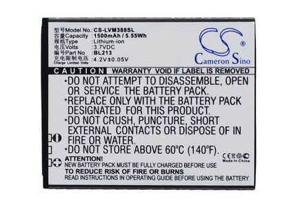 3.7V, 1500mAh, Li-ion Battery fits Lenovo, Ma388, Ma388a, 5.55Wh