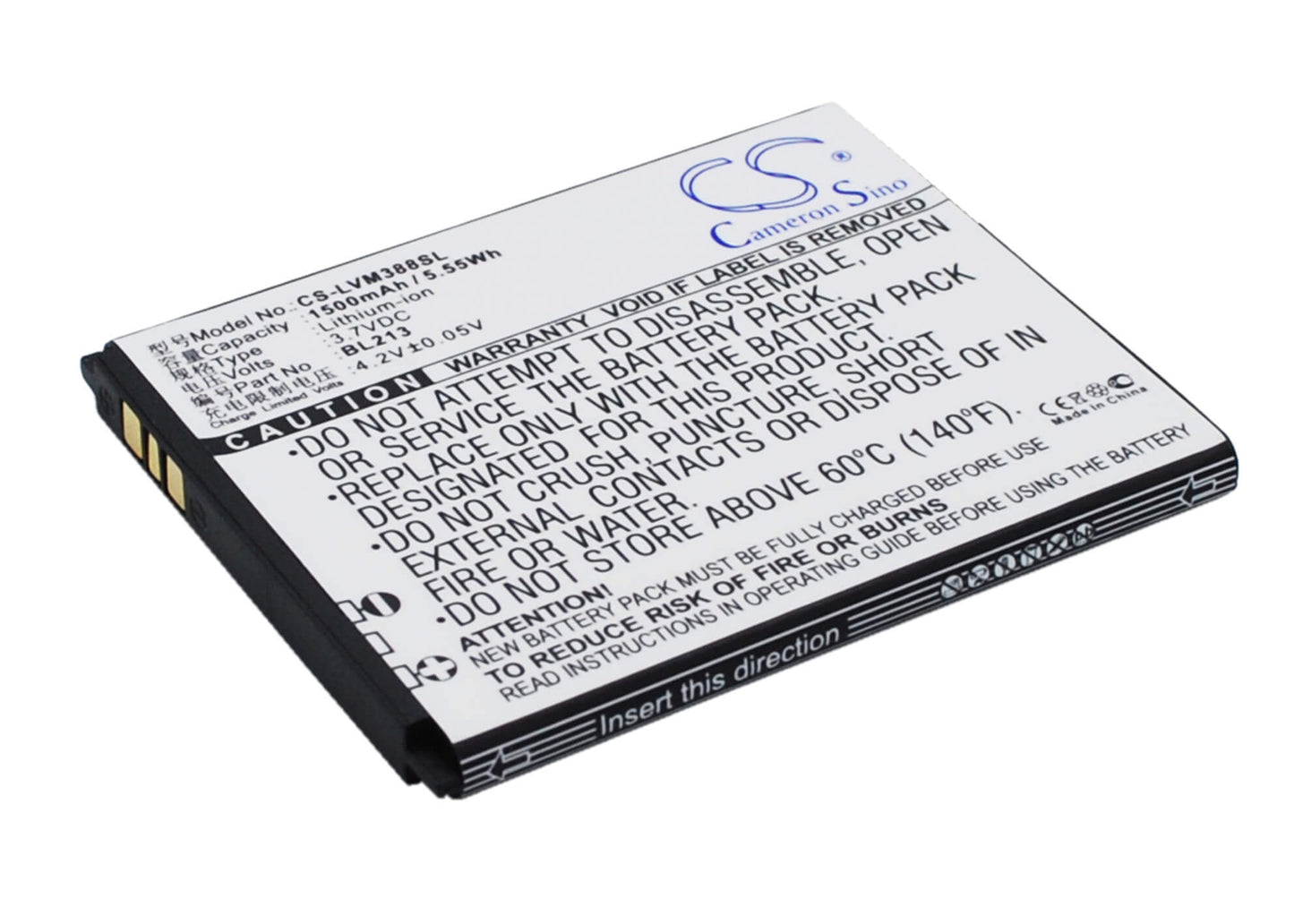 3.7V, 1500mAh, Li-ion Battery fits Lenovo, Ma388, Ma388a, 5.55Wh