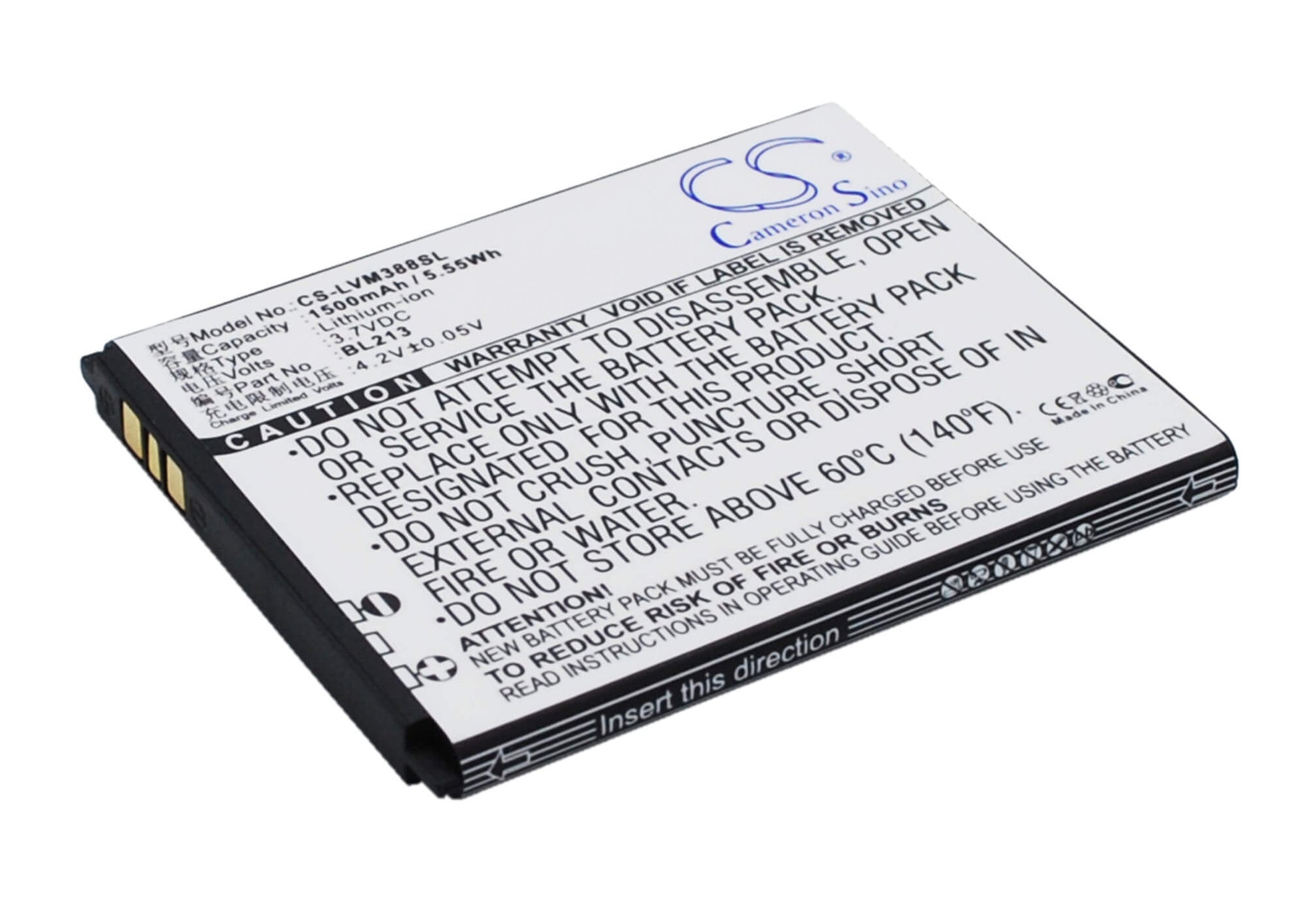 3.7V, 1500mAh, Li-ion Battery fits Lenovo, Ma388, Ma388a, 5.55Wh