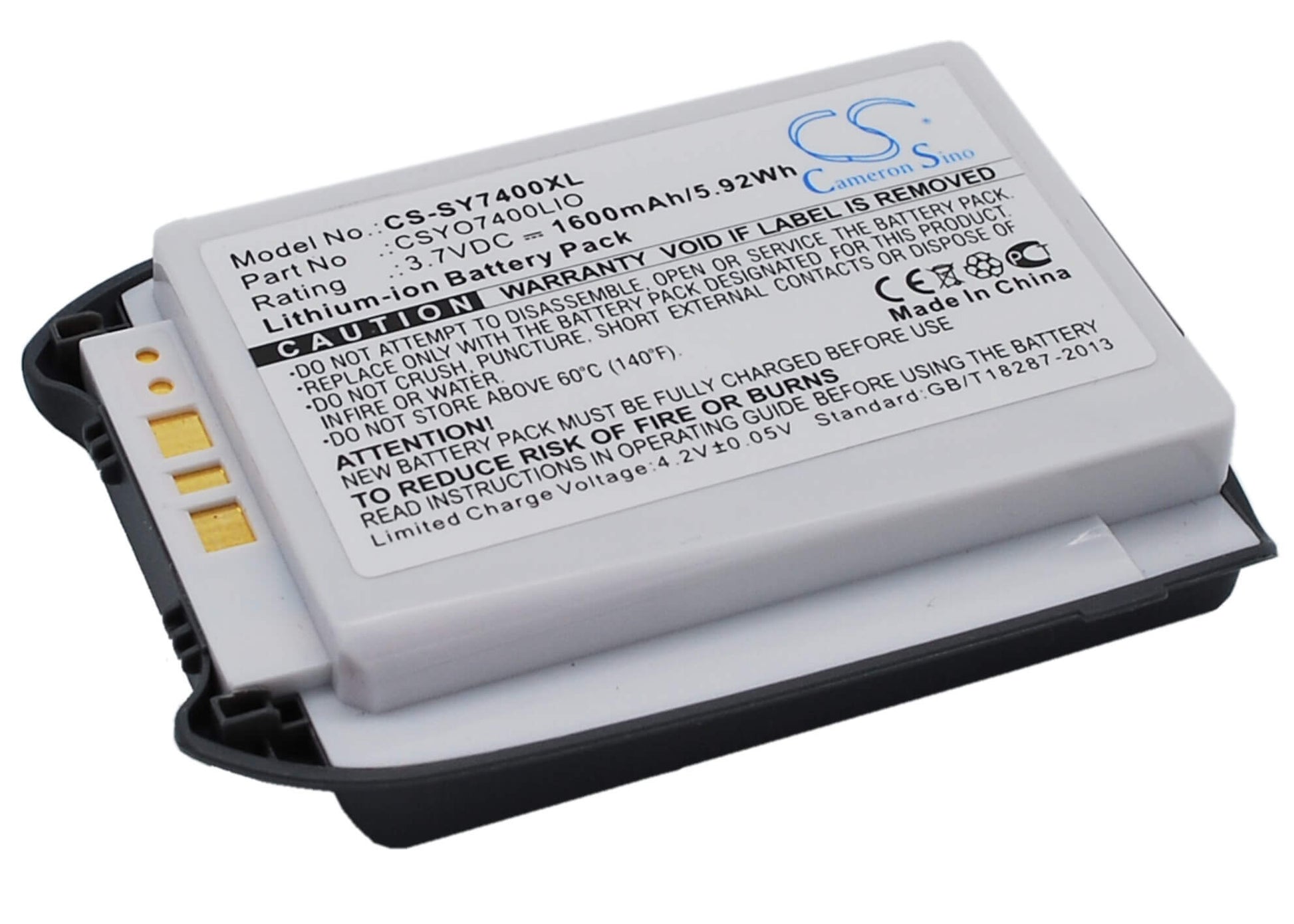 3.7V, 1600mAh, Li-ion Battery fits Sanyo, Mm7400, Mm-7400, 5.92Wh