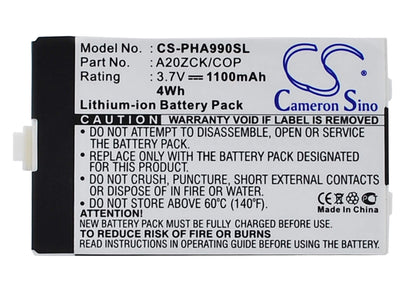 3.7V, 1100mAh, Li-ion Battery fits Philips, Xenium 9@9d, Xenium 9a9a, 4.07Wh