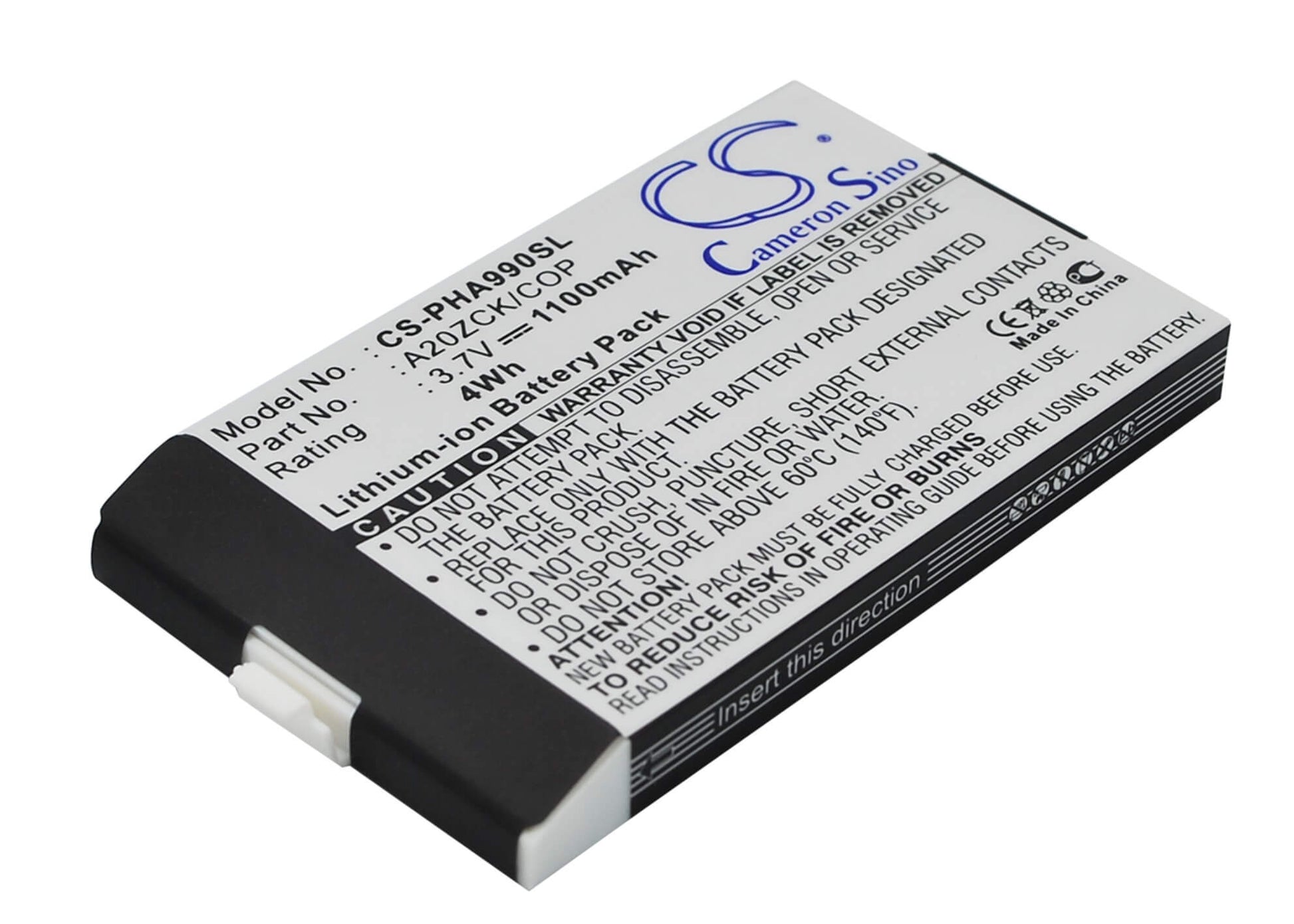3.7V, 1100mAh, Li-ion Battery fits Philips, Xenium 9@9d, Xenium 9a9a, 4.07Wh