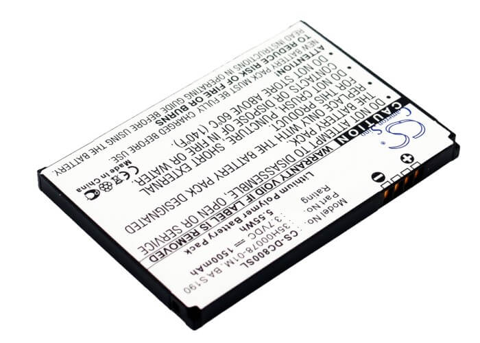 3.7V, 1500mAh, Li-Polymer Battery fits Dopod, C800, C858, 5.55Wh