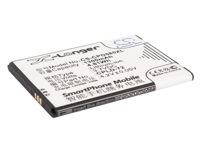 3.7V, 1300mAh, Li-ion Battery fits Coolpad, 5832, 5855, 4.81Wh