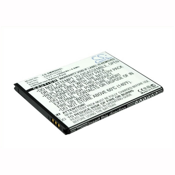 3.7V, 1250mAh, Li-ion Battery fits Samsung, Gt-s7530, Gt-s7530e, 4.625Wh