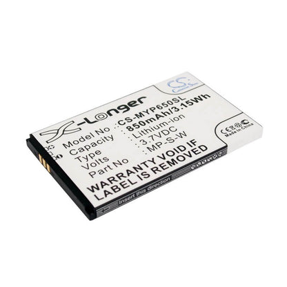 3.7V, 850mAh, Li-ion Battery fits Myphone, 6500, 3.145Wh