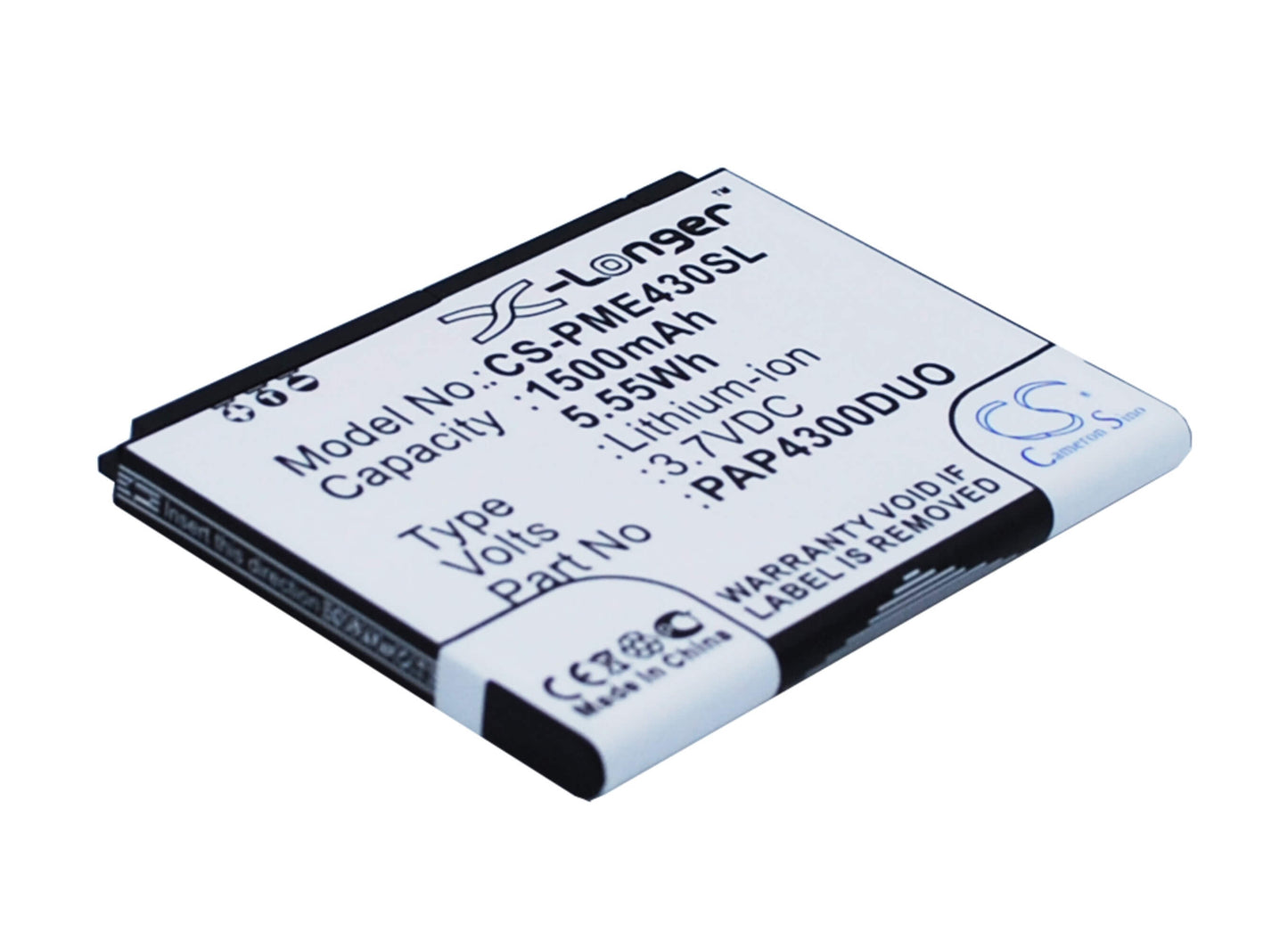3.7V, 1500mAh, Li-ion Battery fits Prestigio, Multiphone 4300 Duo, 5.55Wh