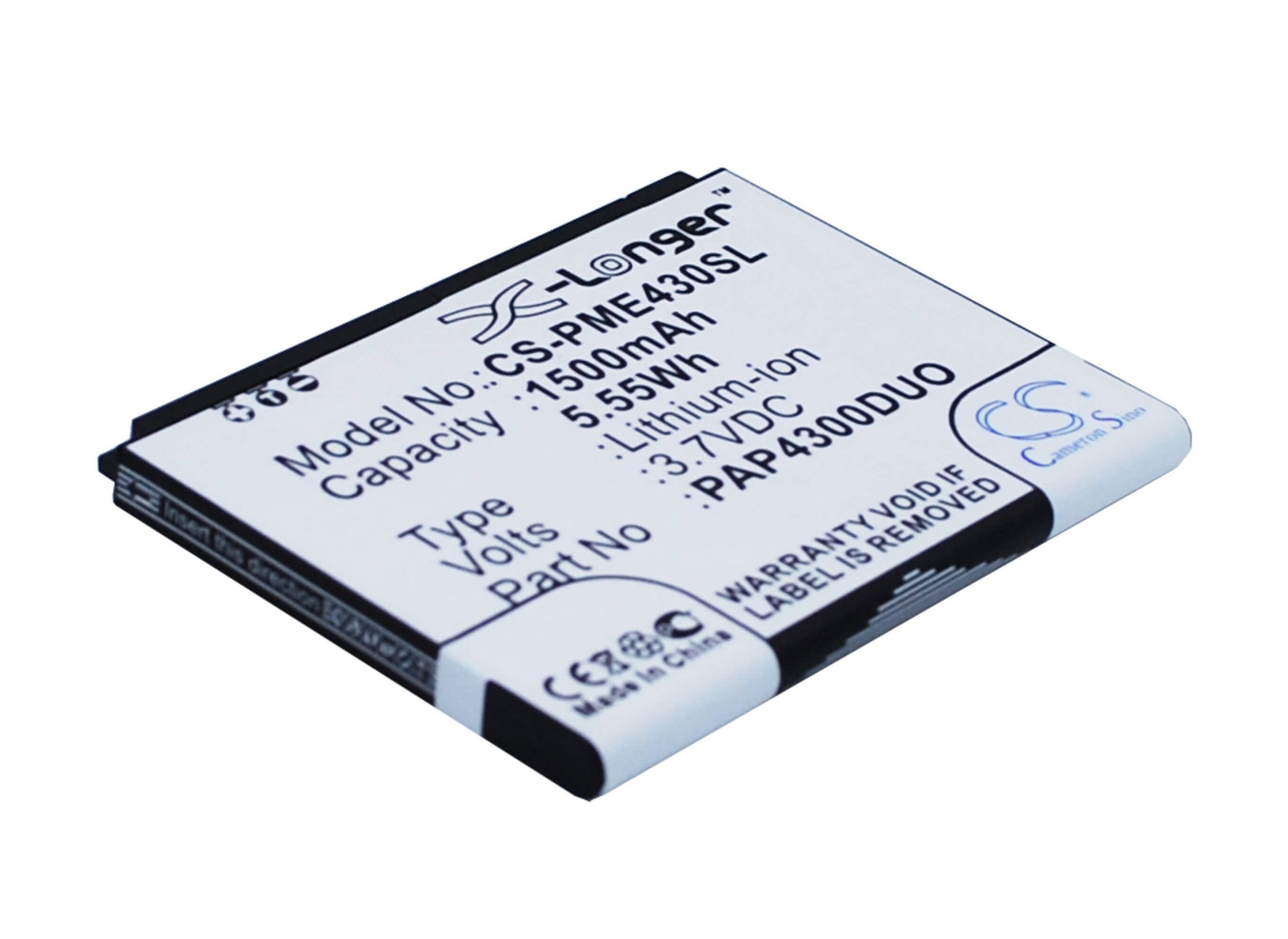 3.7V, 1500mAh, Li-ion Battery fits Prestigio, Multiphone 4300 Duo, 5.55Wh