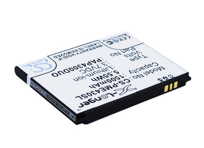 3.7V, 1500mAh, Li-ion Battery fits Prestigio, Multiphone 4300 Duo, 5.55Wh
