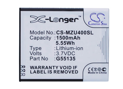 3.7V, 1500mAh, Li-ion Battery fits Navon, Mizu M400, 5.55Wh