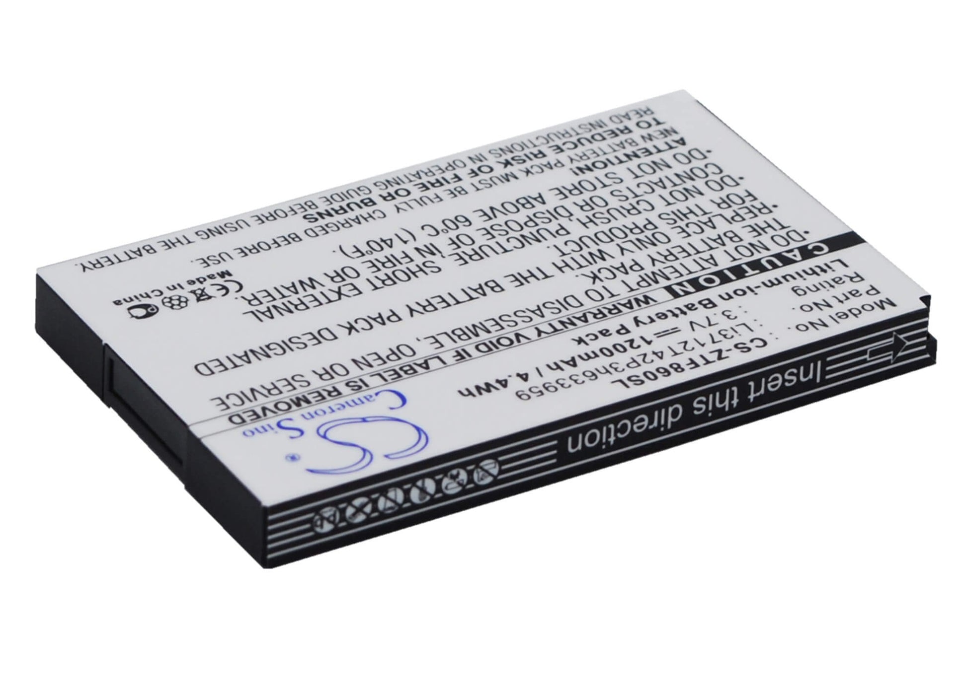3.7V, 1200mAh, Li-ion Battery fits Telstra, E700 F860 F868 F866, I909, 4.44Wh