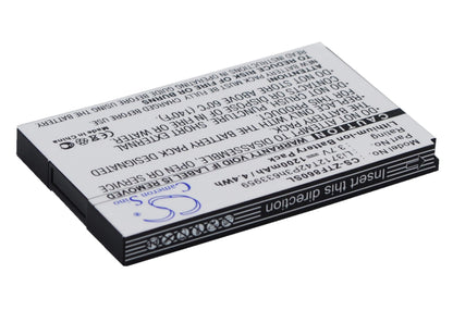 3.7V, 1200mAh, Li-ion Battery fits Zte, E700 F860 F868 F866, I909, 4.44Wh