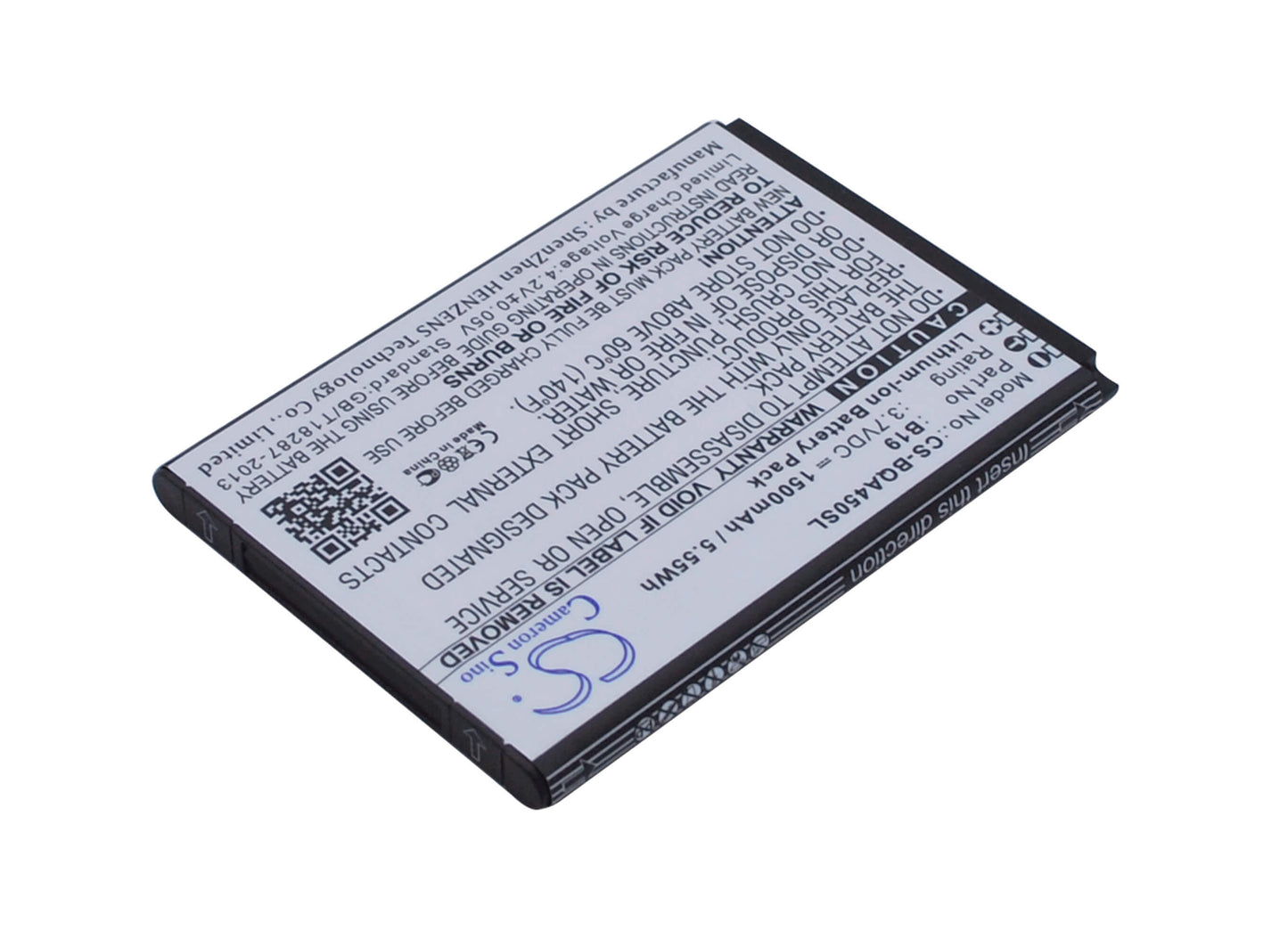 3.7V, 1500mAh, Li-ion Battery fits Bq, Aquaris 4.5, 5.55Wh