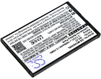 3.7V, 1000mAh, Li-ion Battery fits Myphone, 6300, 3.7Wh