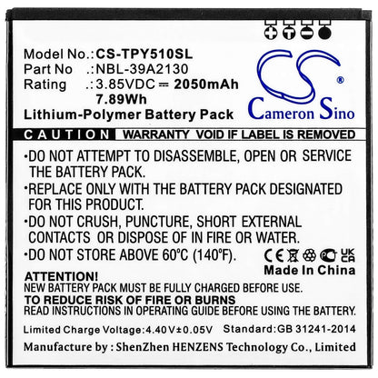 3.85V, 2050mAh, Li-Polymer Battery fits Tp-link, Neffos Y5, 7.8925Wh