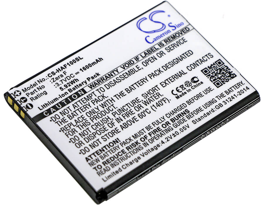3.7V, 1600mAh, Li-ion Battery fits Highscreen, Zera F, 5.92Wh