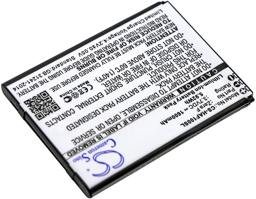 3.7V, 1600mAh, Li-ion Battery fits Highscreen, Zera F, 5.92Wh