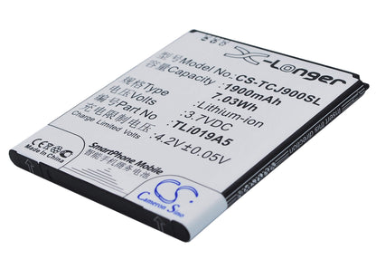 3.7V, 1900mAh, Li-ion Battery fits Alcatel, One Touch Pop D7, 7.03Wh