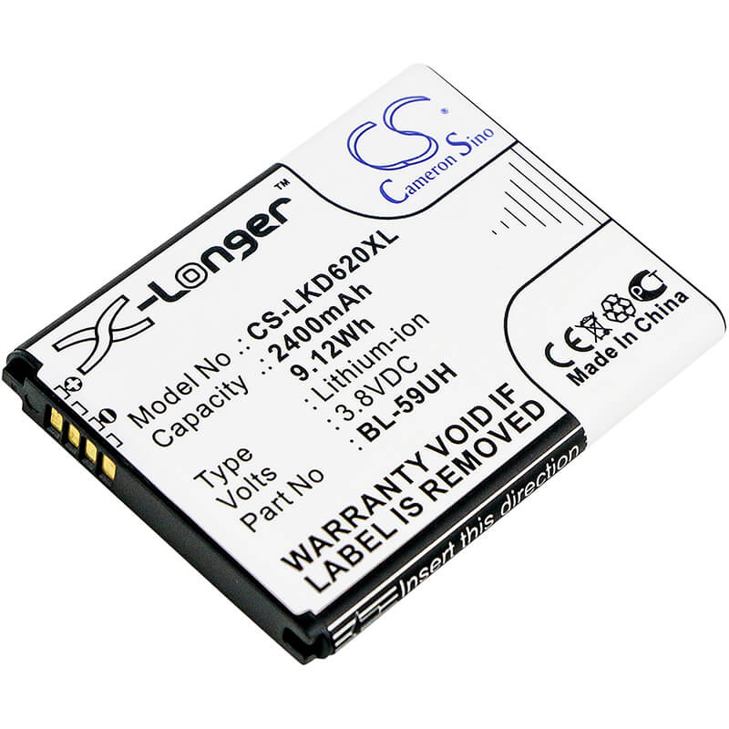 3.8V, 2400mAh, Li-ion Battery fits Lg, D315, D320, 9.12Wh