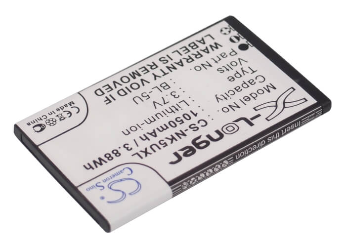 3.7V, 1050mAh, Li-ion Battery fits Nokia, 8800e, 8900e, 3.885Wh