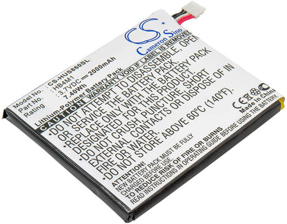 3.7V, 2000mAh, Li-Polymer Battery fits Huawei, S8600, 7.4Wh