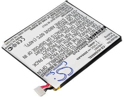 3.7V, 2000mAh, Li-Polymer Battery fits Huawei, S8600, 7.4Wh