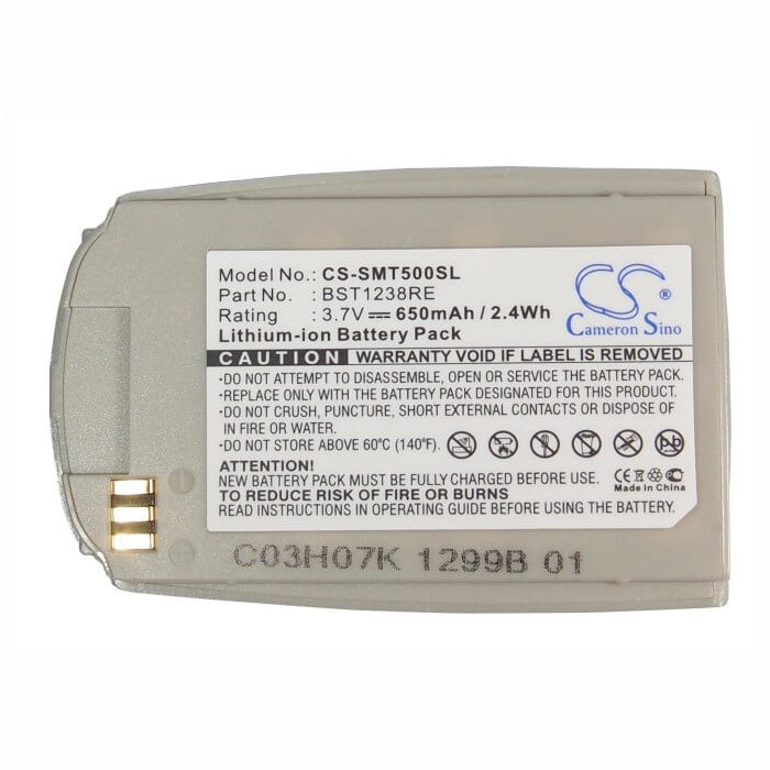 3.7V, 650mAh, Li-ion Battery fits Samsung, Sgh-t500, Sgh-t508, 2.405Wh
