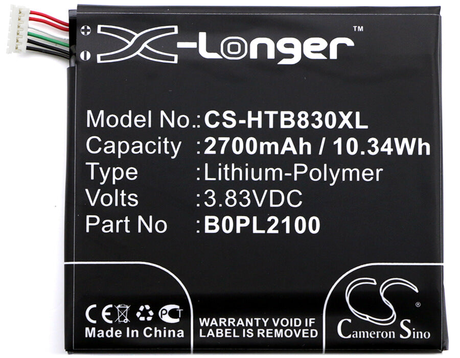 3.83V, 2700mAh, Li-Polymer Battery fits Htc, B3, B830x, 10.341Wh