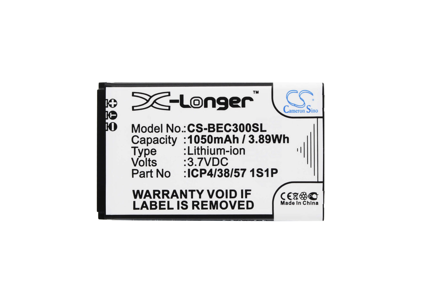 3.7V, 1050mAh, Li-ion Battery fits Bea-fon, Classic Line C30, 3.885Wh