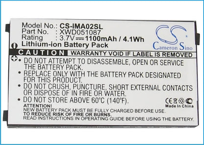 3.7V, 1100mAh, Li-ion Battery fits Dopod, Pean, 4.07Wh
