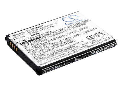 3.7V, 1600mAh, Li-ion Battery fits Lg, D315, D320, 5.92Wh