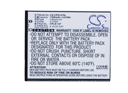 3.7V, 1300mAh, Li-ion Battery fits Coolpad, 8029, 4.81Wh