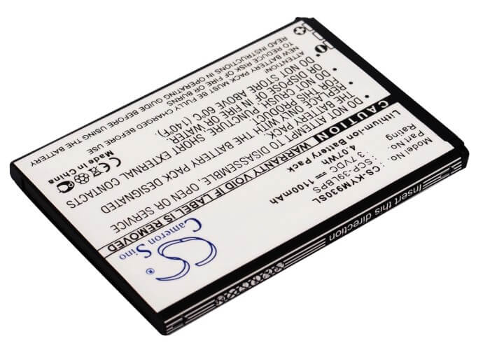 3.7V, 1100mAh, Li-ion Battery fits Kyocera, Echo, M9300, 4.07Wh