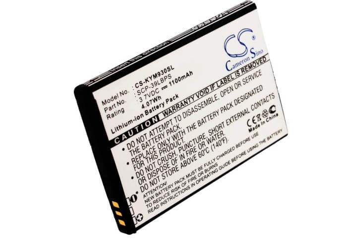 3.7V, 1100mAh, Li-ion Battery fits Kyocera, Echo, M9300, 4.07Wh