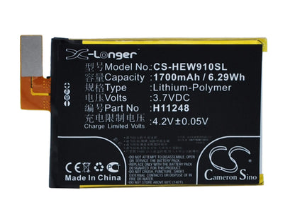 3.7V, 1700mAh, Li-Polymer Battery fits Haier, Hw-w910, W910, 6.29Wh