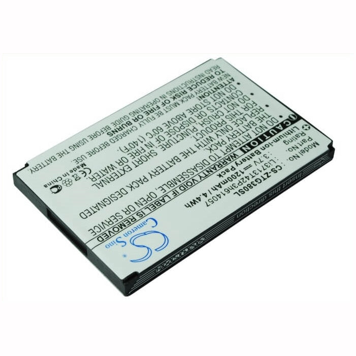 3.7V, 1200mAh, Li-ion Battery fits Zte, D800, D810, 4.44Wh