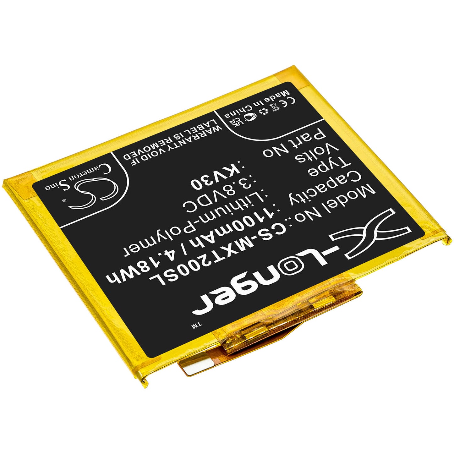 3.8V, 1100mAh, Li-Polymer Battery fits Motorola, Razr 2019, Voyager, 4.18Wh