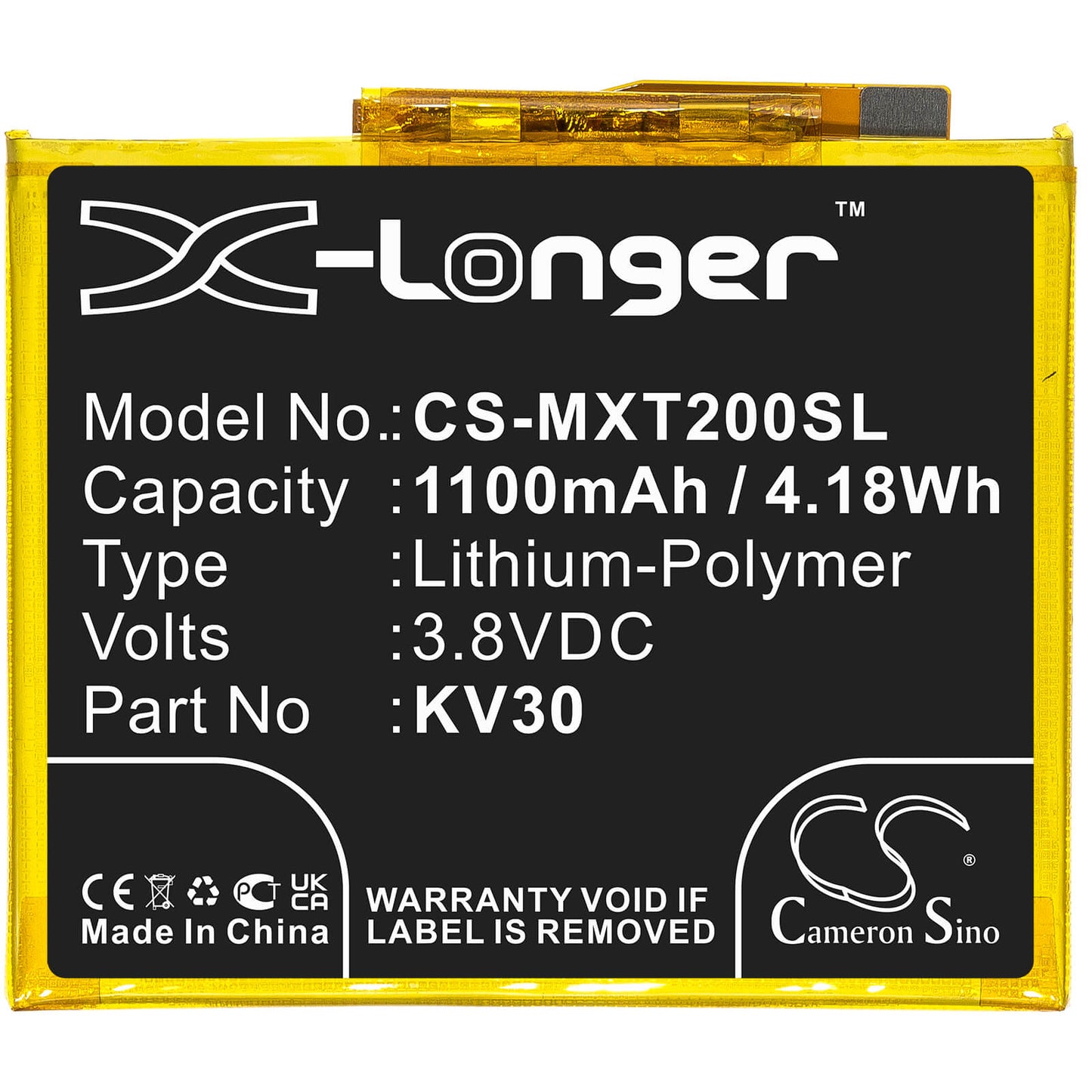 3.8V, 1100mAh, Li-Polymer Battery fits Motorola, Razr 2019, Voyager, 4.18Wh