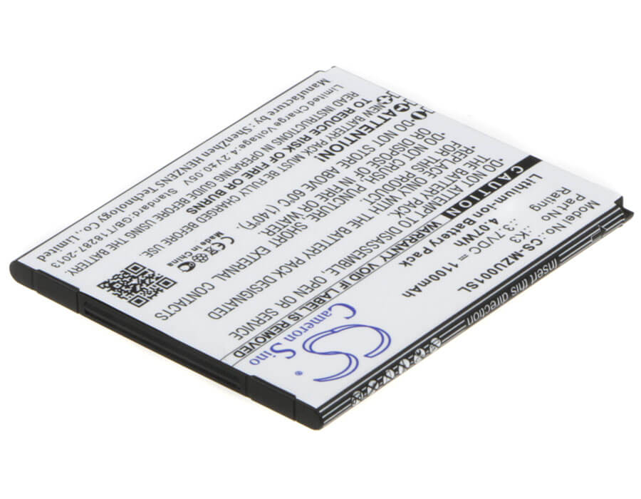 3.7V, 1100mAh, Li-ion Battery fits Navon, Mizu Mzt001, 4.07Wh