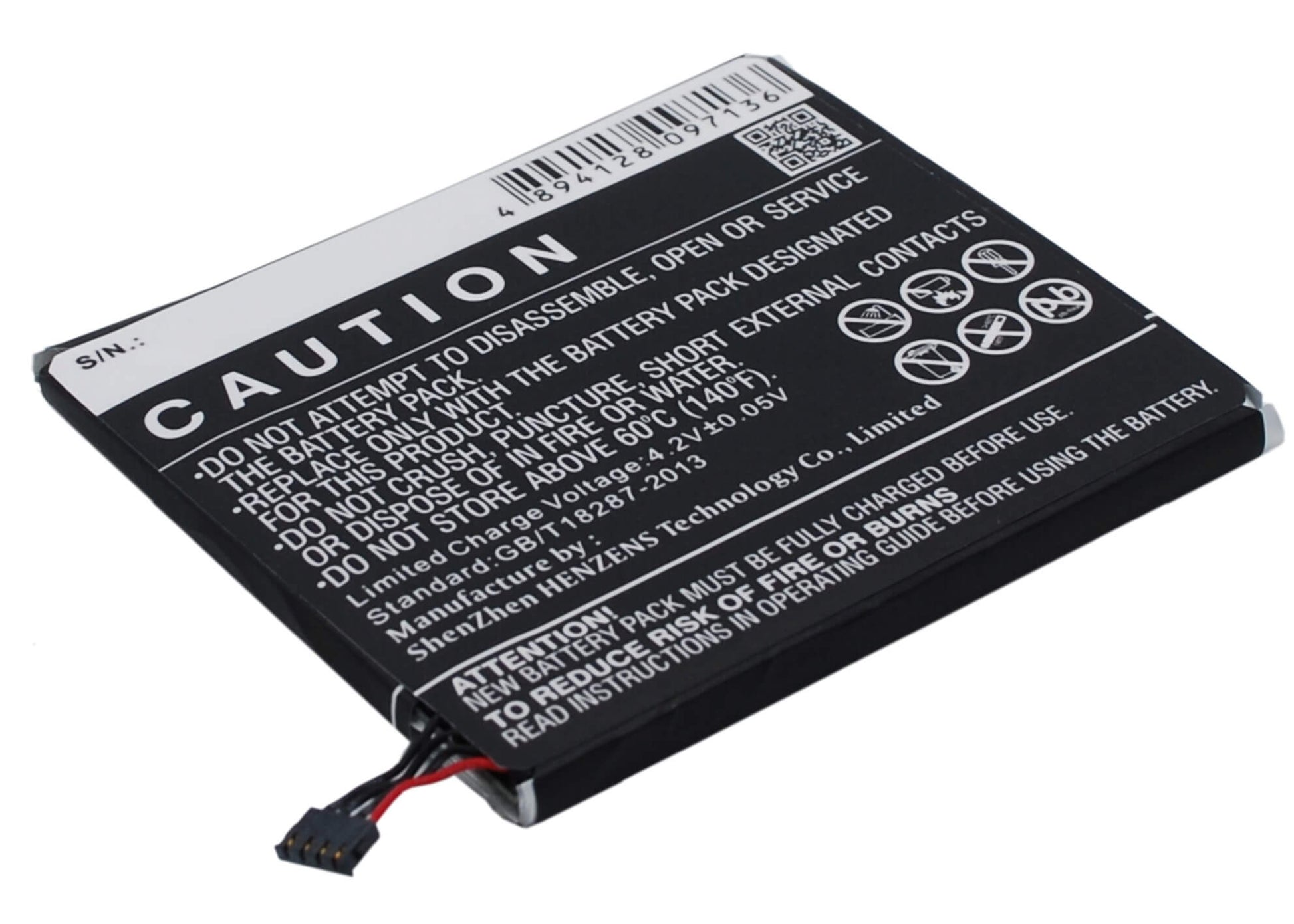 3.7V, 1950mAh, Li-Polymer Battery fits Sharp, Sh530u, 7.215Wh