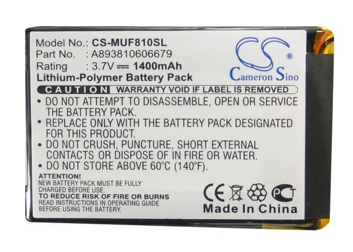 3.7V, 1400mAh, Li-Polymer Battery fits I-mate, 810-f, 5.18Wh