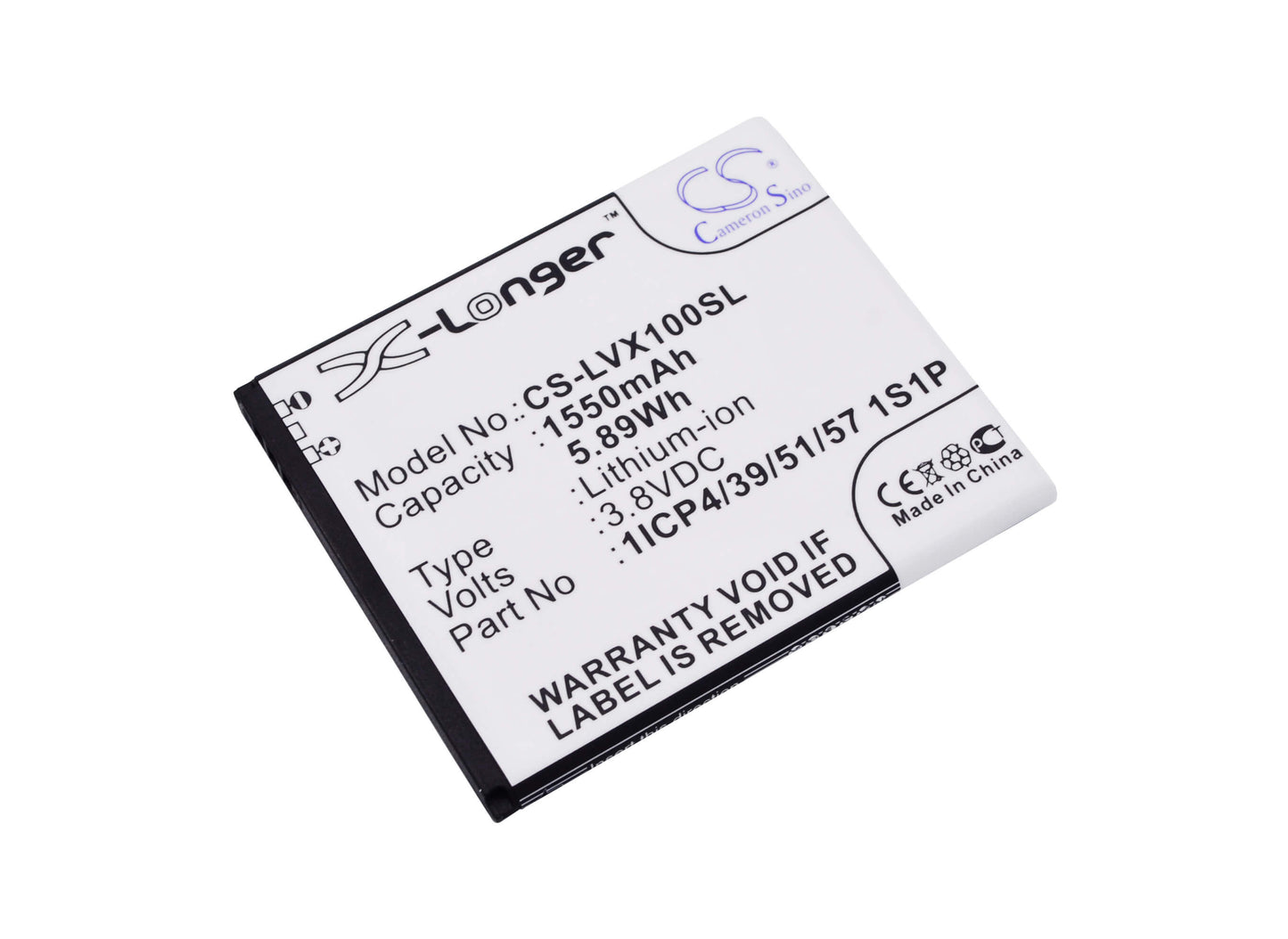3.8V, 1550mAh, Li-ion Battery fits Lava, Iris X1 Atoms, 5.89Wh