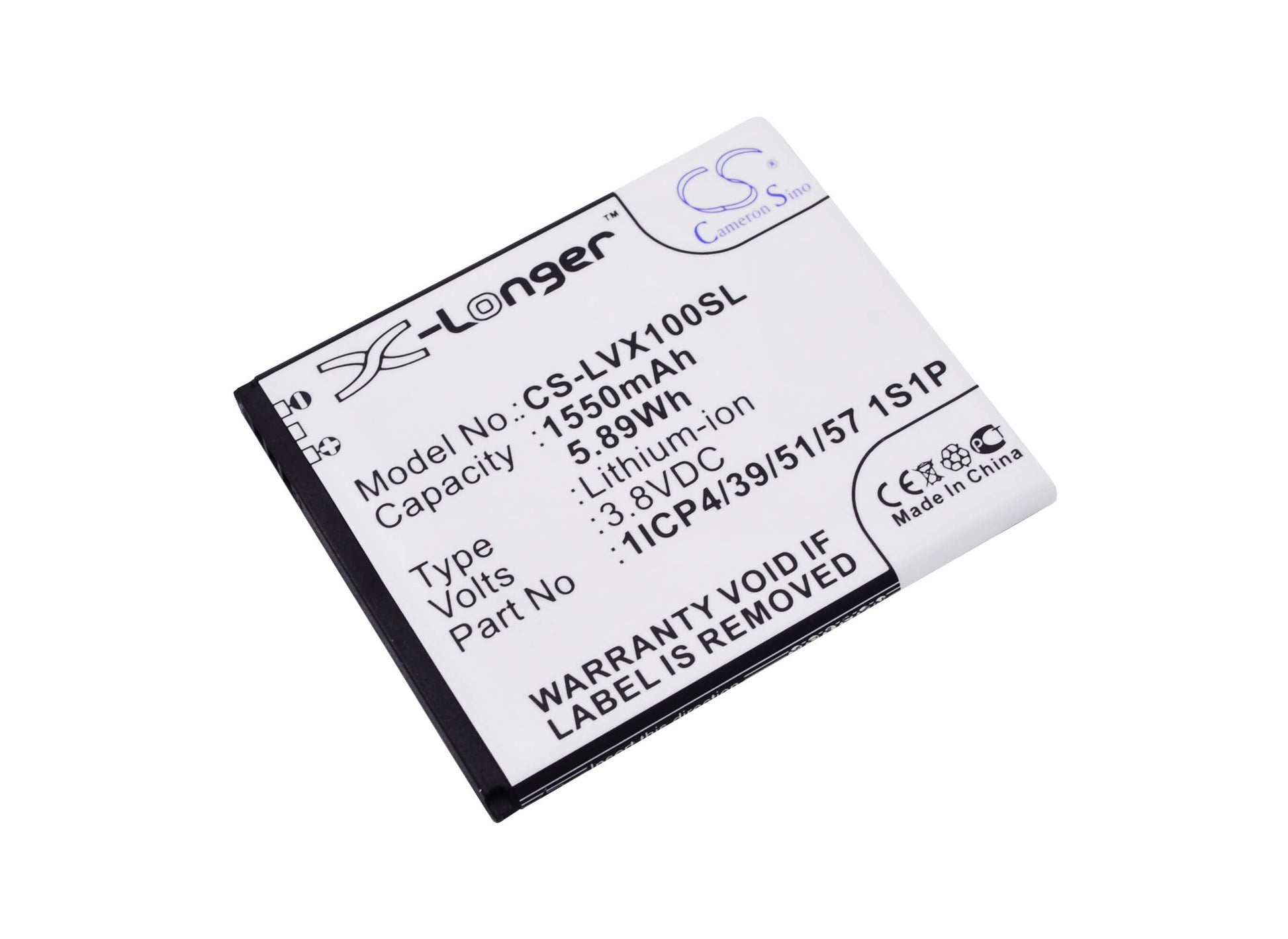 3.8V, 1550mAh, Li-ion Battery fits Lava, Iris X1 Atoms, 5.89Wh