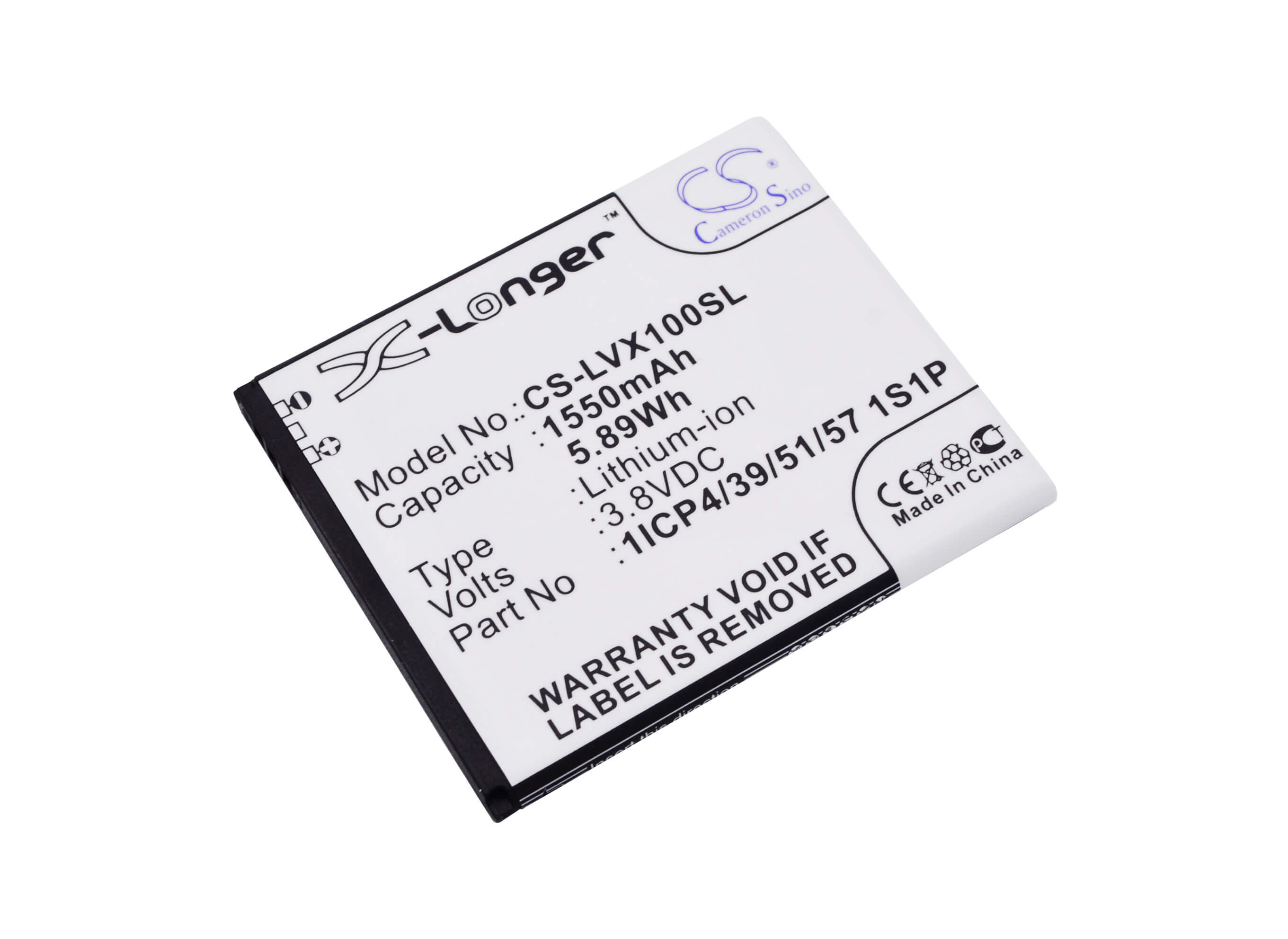 3.8V, 1550mAh, Li-ion Battery fits Lava, Iris X1 Atoms, 5.89Wh