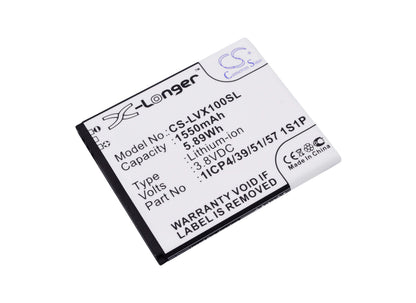 3.8V, 1550mAh, Li-ion Battery fits Lava, Iris X1 Atoms, 5.89Wh