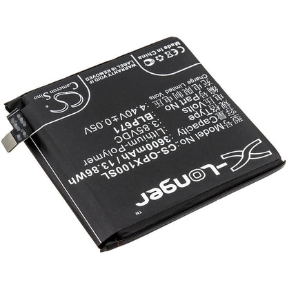 3.85V, 3600mAh, Li-Polymer Battery fits Oppo, Find X, Find X Dual Sim, 13.86Wh