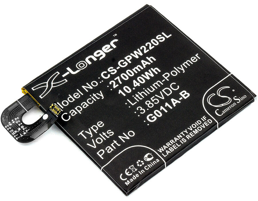 3.85V, 2700mAh, Li-Polymer Battery fits Google, G011a, Pixel 2, 10.395Wh