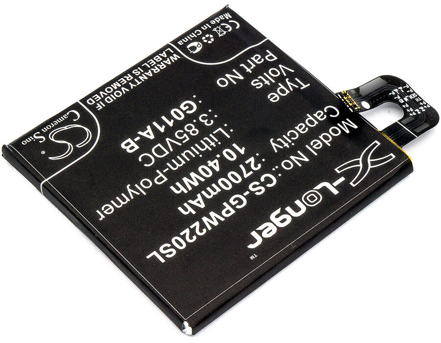 3.85V, 2700mAh, Li-Polymer Battery fits Google, G011a, Pixel 2, 10.395Wh