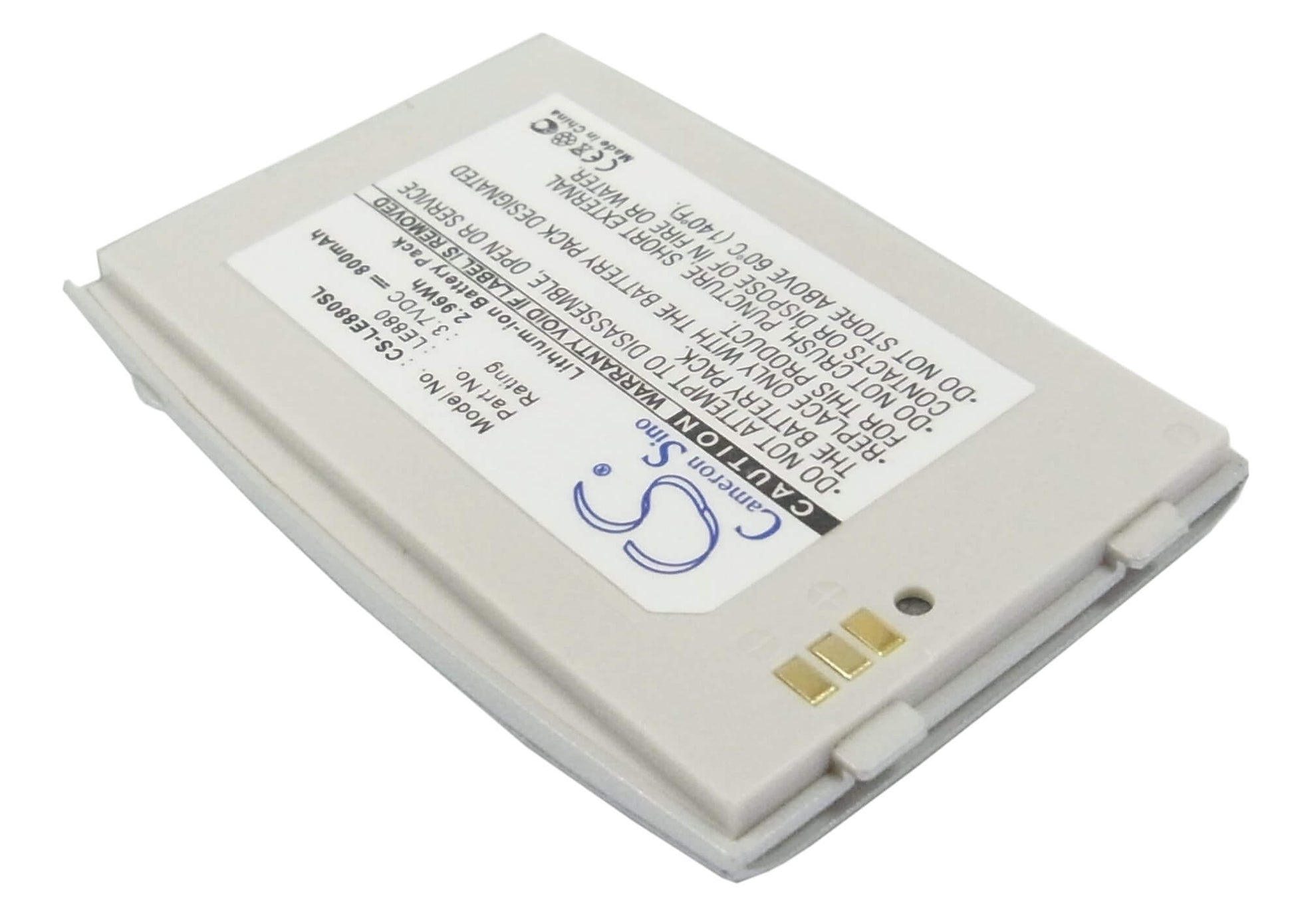 3.7V, 800mAh, Li-ion Battery fits Lg, Eg880, G5400, 2.96Wh